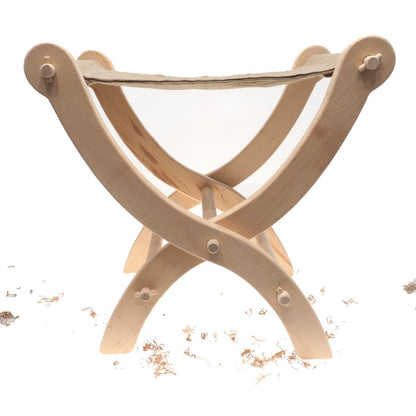 Medium-sized wooden folding stool
