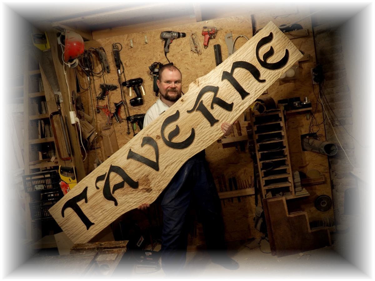 Personalized hand carved sign