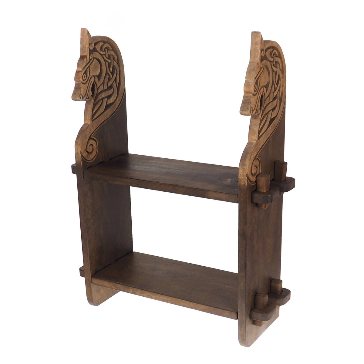 Small Viking personalized shelf, Wall shelf with wolf head, hanging book shelf , norsk style, medieval decor, Larp and SCA,  display shelf,