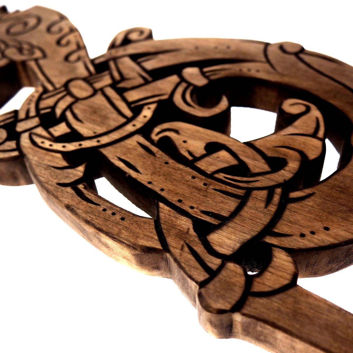 Wooden Hand Carved Dragon,  Ringerike Style, personalized, Dragon wall carving, viking wall decor, viking room decoration, viking art, norse