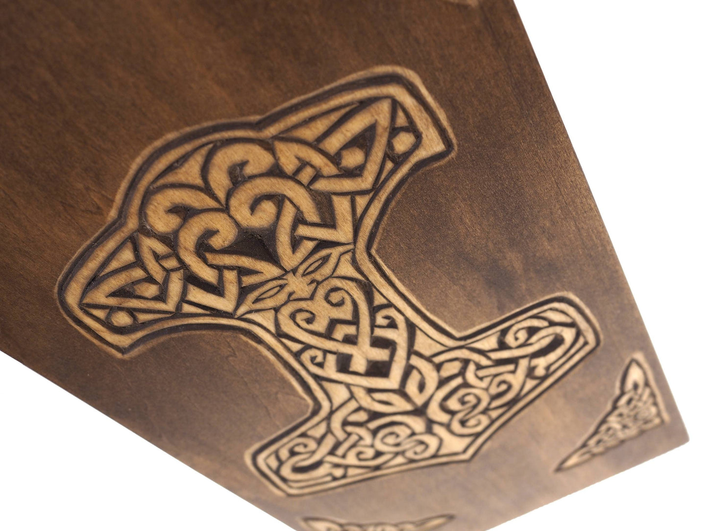 Personalized Wood Urn For Human Ashes,Thor hammer,  Wooden Memorial Box, Carved Keepsake Cremation Urns, Cremation Boxes For Burial