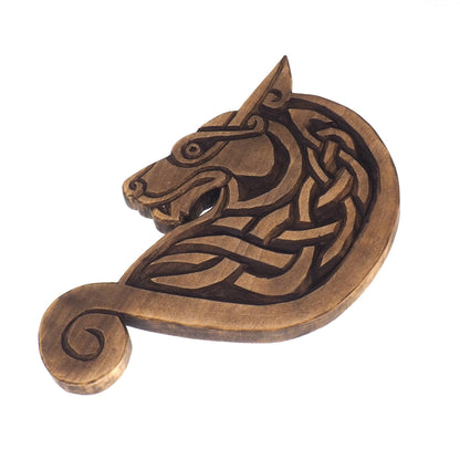 Viking wolf Wall Sign, Viking decor, hand carved wall sign, Viking art, wall hanging, carved bear. Norse art, Scandinavian, Viking  banner,