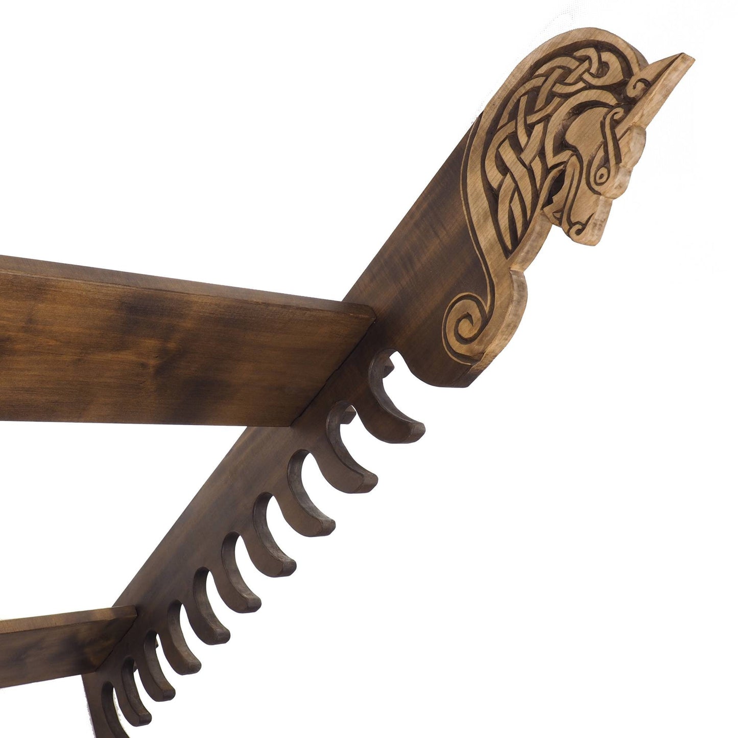 Viking personalized Wall Stand for Weapons, weapon rack with wolf head, hanging weapon holder , norsk style, medieval decor, Larp and SCA,