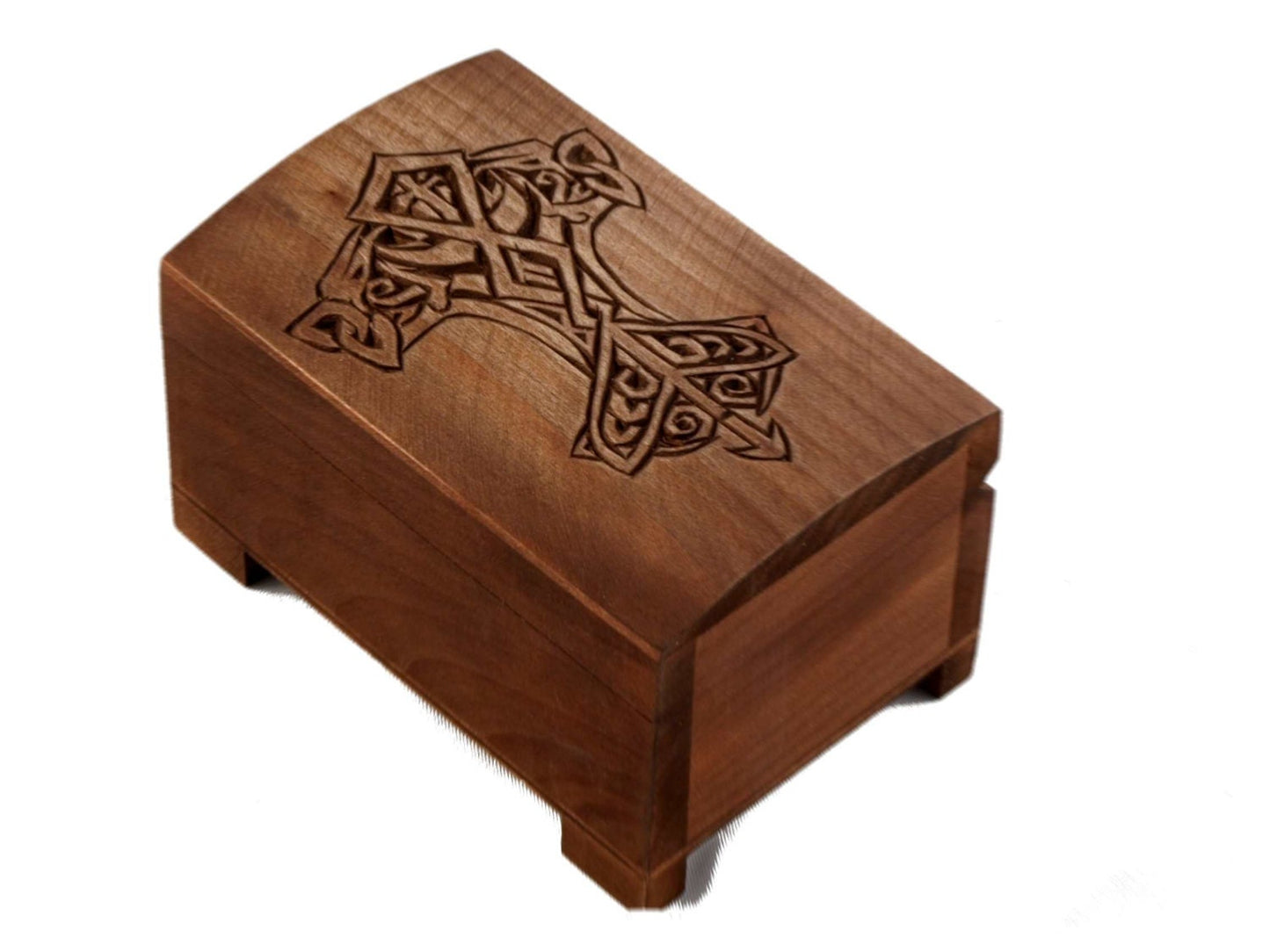 wooden historical jewelry box - Thor's hammer