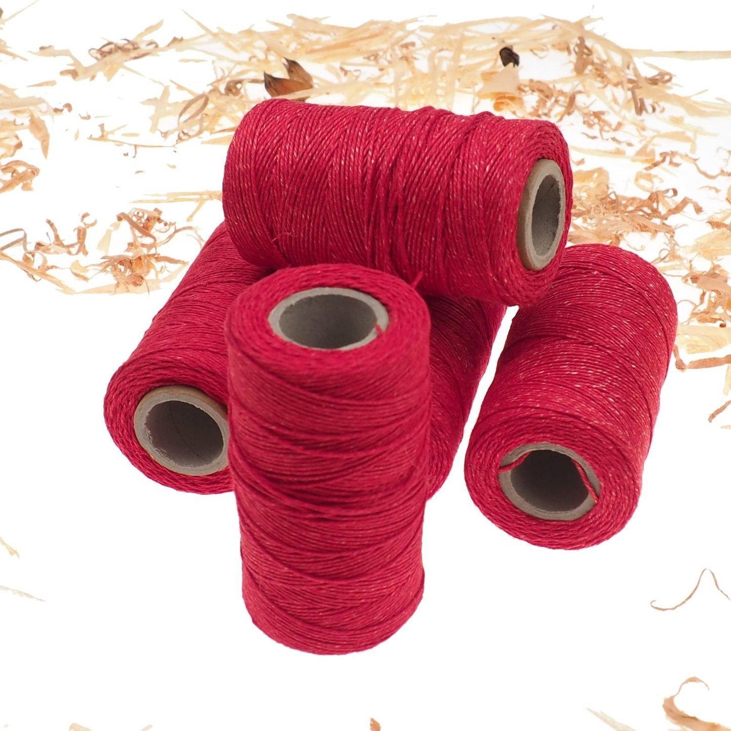 RED linen thread, unwaxed red Linen String , Warp Thread thickness of 1mm / 3ply 100grams (210 yards ~ 190 metres), linen sewing thread