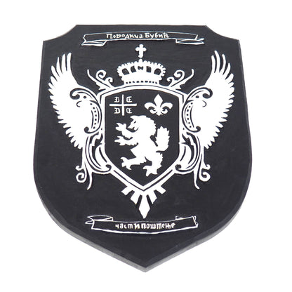Carved and Painted Personalized Family Crest, Hand Carved, Coat of Arms, Custom, Family Shield, Wooden Emblem, Wedding Wood Art, Heraldic