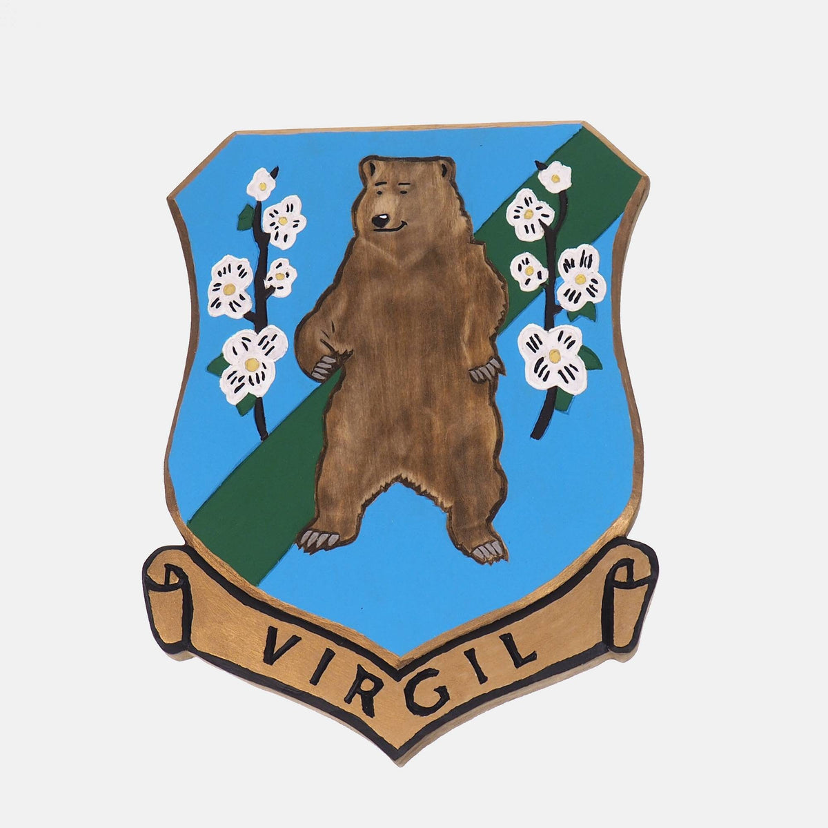 Carved and Painted Personalized Family Crest, Hand Carved, Coat of Arms, Custom, Family Shield, Wooden Emblem, Wedding Wood Art, Heraldic