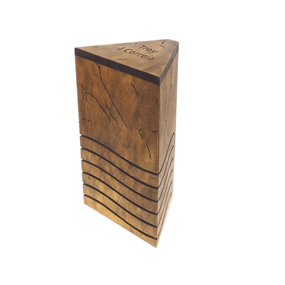 5th Element Elemental Stones Personalized Wood Urn , Wooden Memorial Box Carved , Keepsake Cremation Urns, Cremation Boxes For Burial,