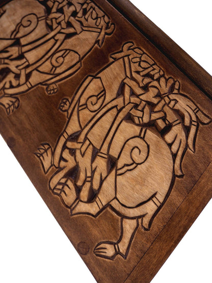 Small Personalized Viking Chest, hand carved, Norse pattern box, perfect wedding gift, SCA and Larp, treasure chest