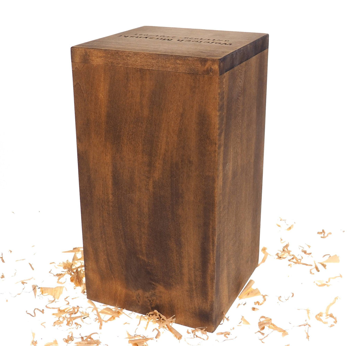Simple Tall Wood Urn, For Human Ashes, Wooden Memorial Box, Carved Keepsake Cremation Urns, Medieval Viking style