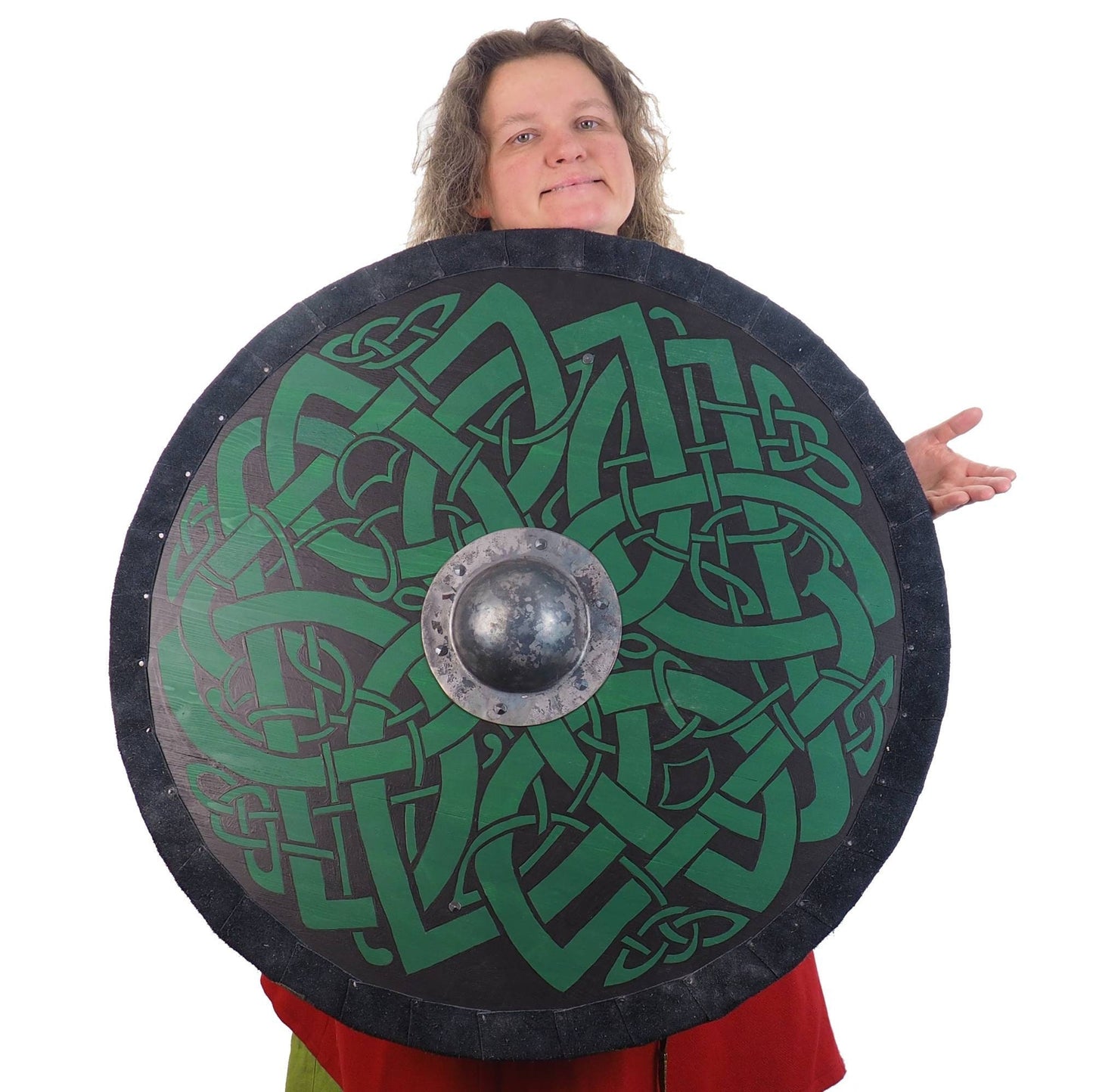 Personalized Green Dragon Viking Shield Pattern, 30 inch, Norsman shield, Wall decor, Larp and reenactment, SCA ready, black shield