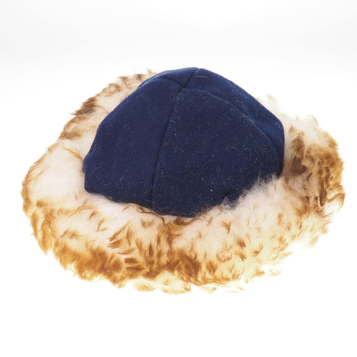 Viking blue wool hat, hand sewn, wool and sheep, larp, medieval, sca, unisex hat, Woolen headdress viking fur Mongol Slavic Viking clothing