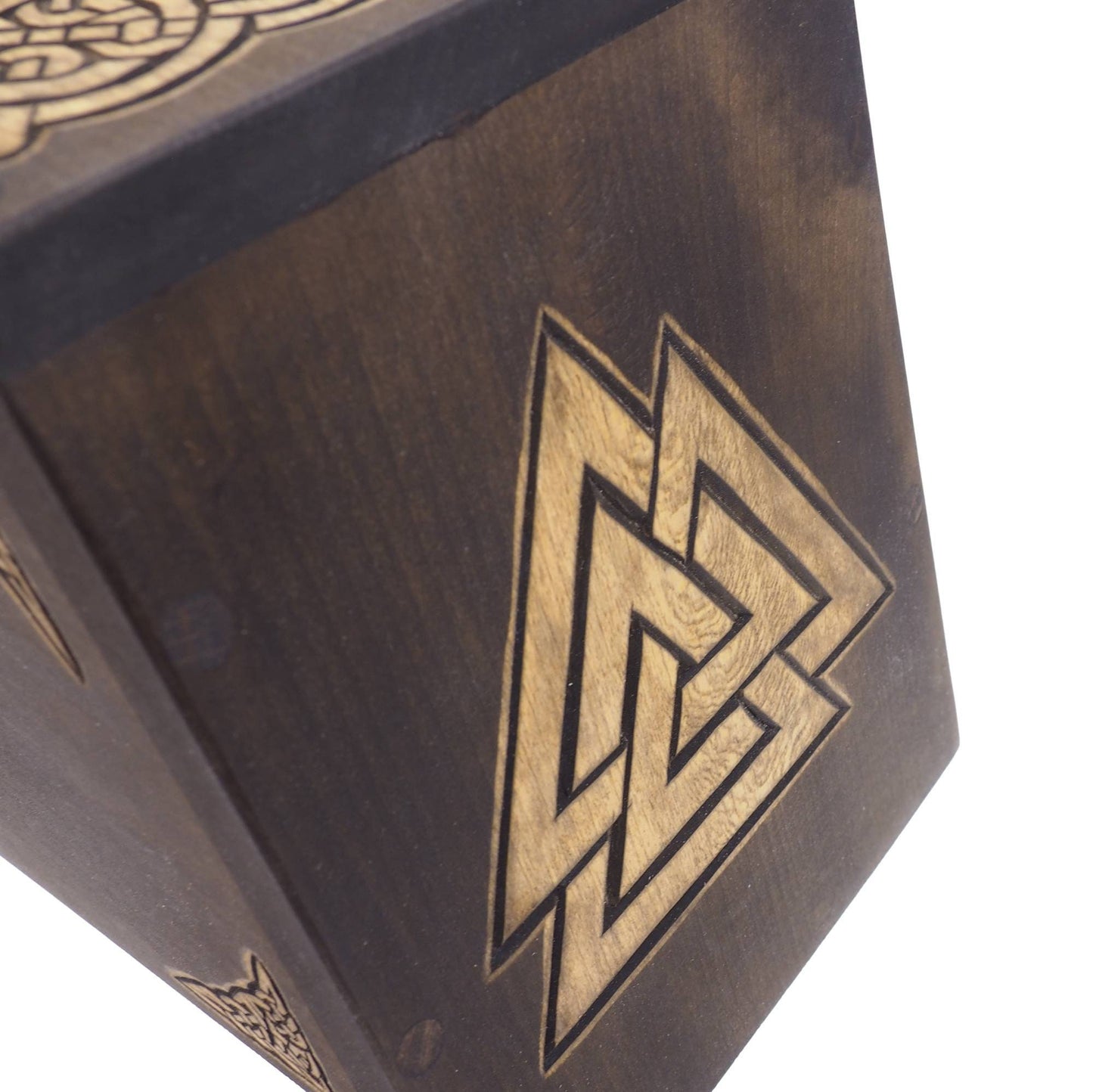 Ebony Viking Personalized Wood Urn with Viking prayer, Wooden Memorial Box Carved , Keepsake, Cremation, Cremation Boxes For Burial,  pagan