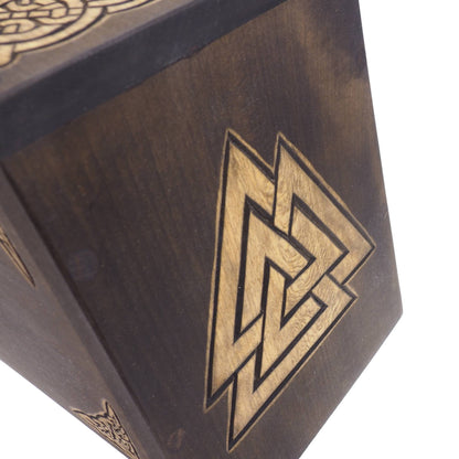 Ebony Viking Personalized Wood Urn with Viking prayer, Wooden Memorial Box Carved , Keepsake, Cremation, Cremation Boxes For Burial,  pagan