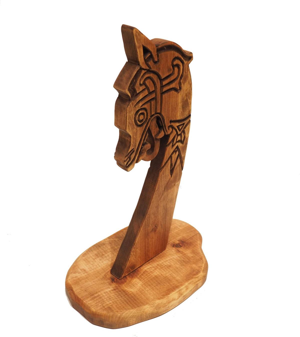 Wooden Hand Carved Viking Dragon Head Sculpture, Oseberg carving, viking decor, viking room decoration, viking art, norse