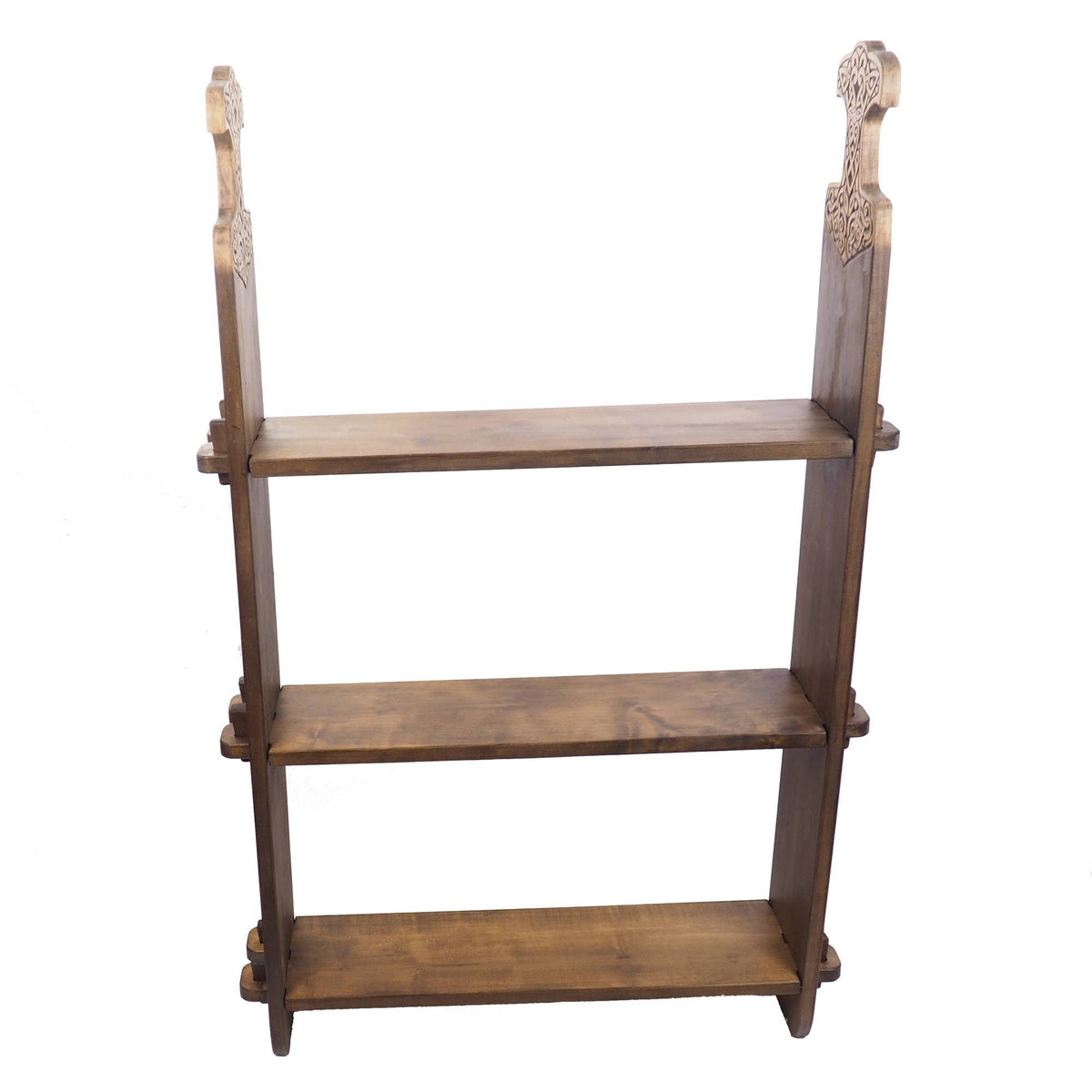 Viking personalized three-shelf bookcase , Wall shelf with Thor hammer, hanging book shelf , norsk style, medieval decor, Larp and SCA,