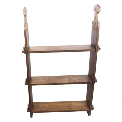 Viking personalized three-shelf bookcase , Wall shelf with Thor hammer, hanging book shelf , norsk style, medieval decor, Larp and SCA,