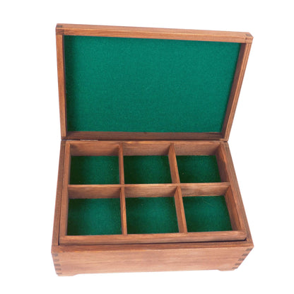 Handmade wooden  jewelry box, divided inside,2 trays x 6 compartments,  memory box,  gift box, wooden box, personalized, jewelry organizer,