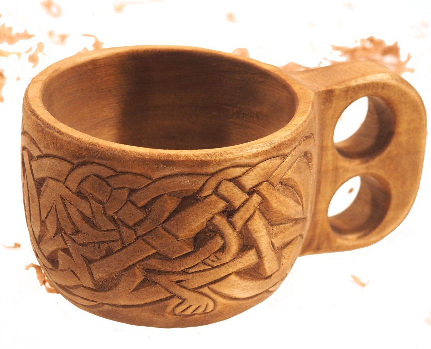Viking Kuksa, Intricately carved, Viking style, wooden mug. kuksa Lisbjerg (Denmark), best man gift, SCA, Larp, medieval replica, historical