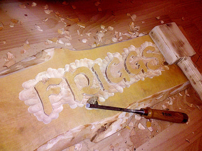 Personalized hand carved sign