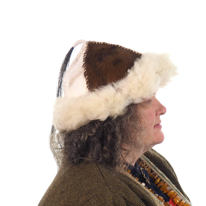 Historical leather hat with horse tail