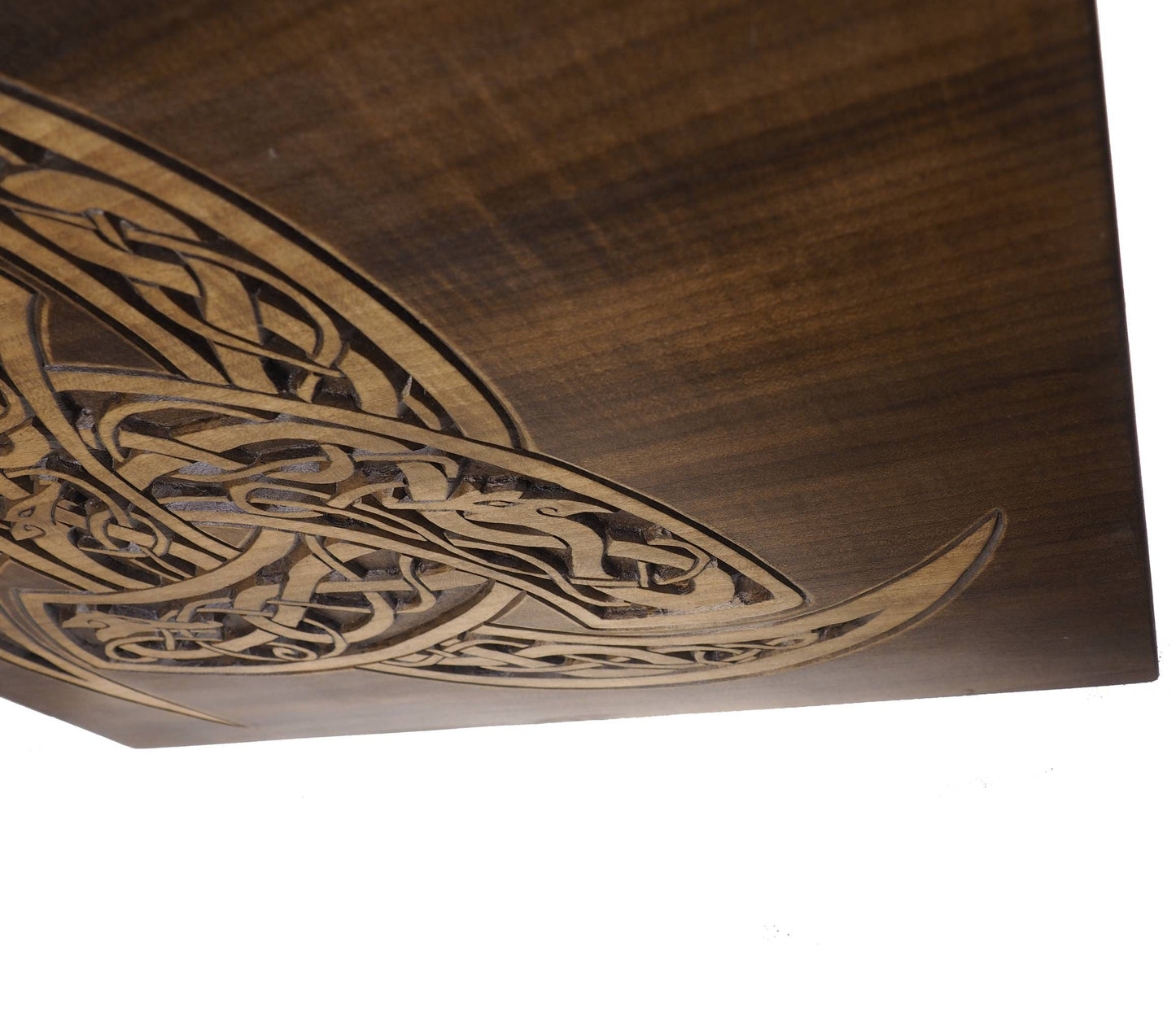 Coffee table, triple horns of Odin, Personalized, Hand Carving, Viking decor, hand carved table, Viking, night table, Norse, Scandinavian