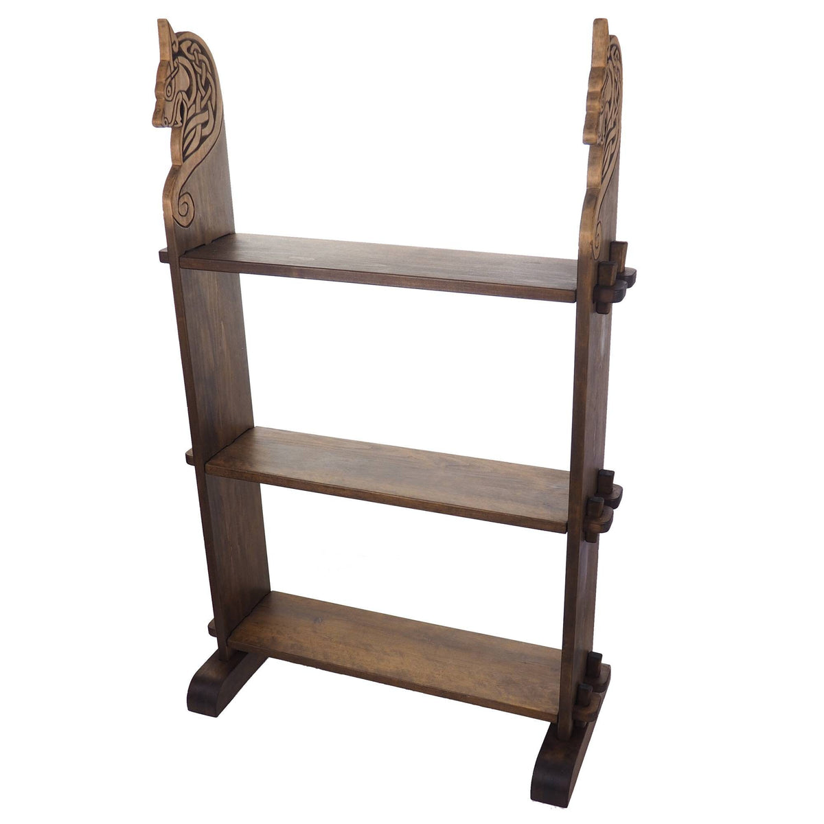 Viking personalized three-shelf bookcase, standing, shelf with wolf head, hanging book shelf , norsk style, medieval decor, Larp and SCA,
