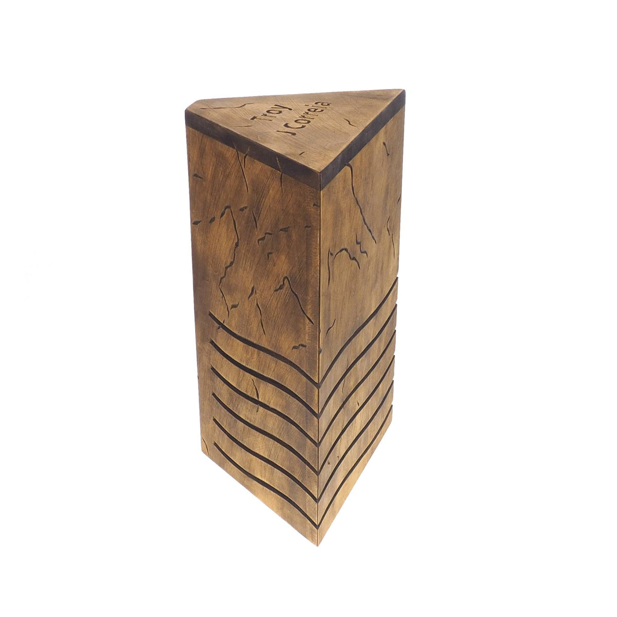 5th Element Elemental Stones Personalized Wood Urn , Wooden Memorial Box Carved , Keepsake Cremation Urns, Cremation Boxes For Burial,