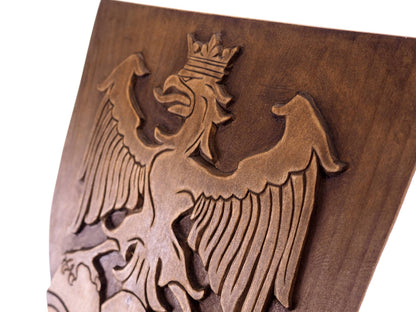 Personalized City Crest, Hand Carved, Coat of Arms, Custom, Family Shield, Wooden Emblem, Wedding Wood Art, Heraldic, Woodcraft