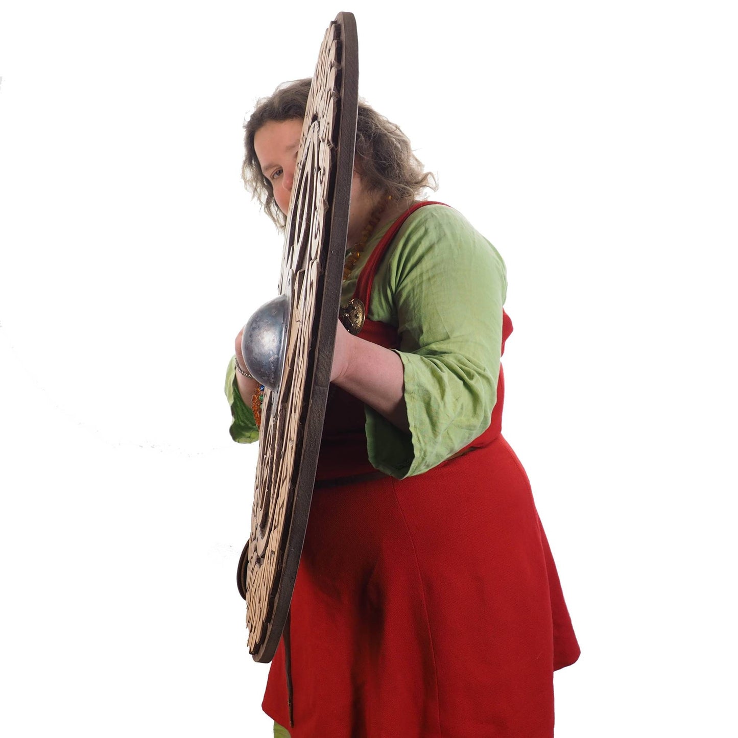 Hand carved  custom pattern Viking Shield, 30 inch, Blank surface, Norsman shield, Wall decor, Larp and reenactment, SCA ready, Linden wood