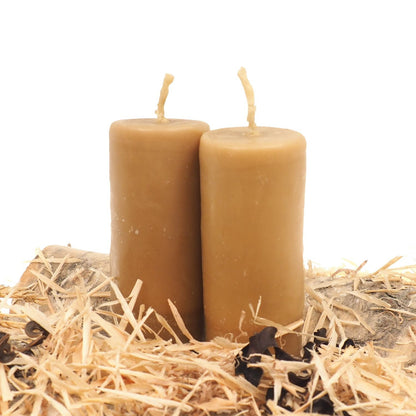 Massive Pure Beeswax Candle, 5 and 1/2" high Unscented Beeswax Pillar Candle, Hand Made, Natural Eco Friendly Meditation, Prayer or Altar