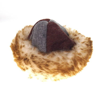 Viking gray violet wool hat, hand sewn, wool and sheep, larp, medieval, sca, unisex hat, Woolen headdress viking fur Slavic Viking clothing
