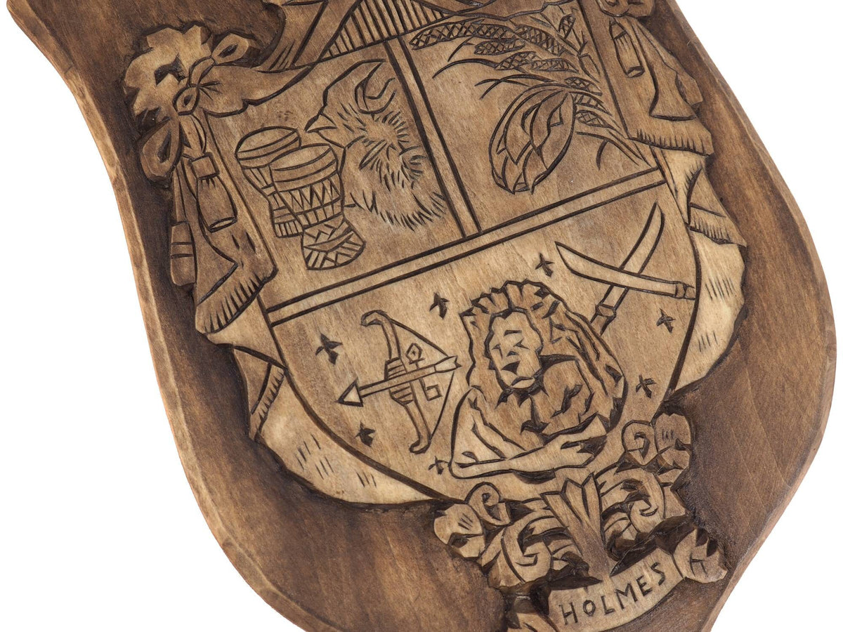 Personalized Family Crest Top Crown, Hand Carved, Coat of Arms, Custom, Family Shield, Wooden Emblem, Wedding Wood Art, Heraldic, Woodcraft