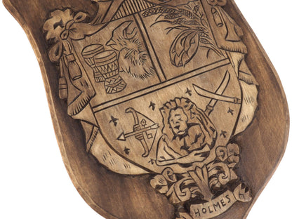 Personalized Family Crest Top Crown, Hand Carved, Coat of Arms, Custom, Family Shield, Wooden Emblem, Wedding Wood Art, Heraldic, Woodcraft