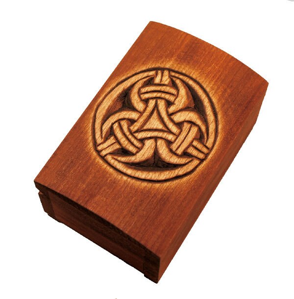 Wooden historical jewelry box with pattern of Borre Style, Norway