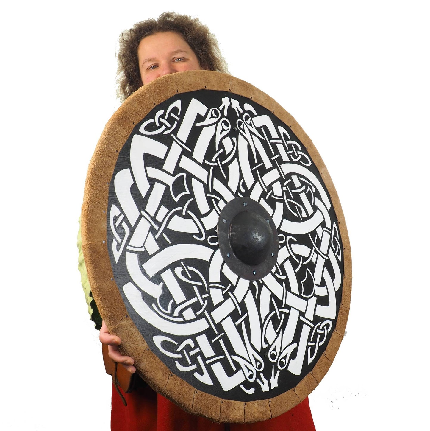 Personalized Dragon Viking Shield Pattern, Norsman shield, Wall decor, Larp and reenactment, SCA ready, black shield