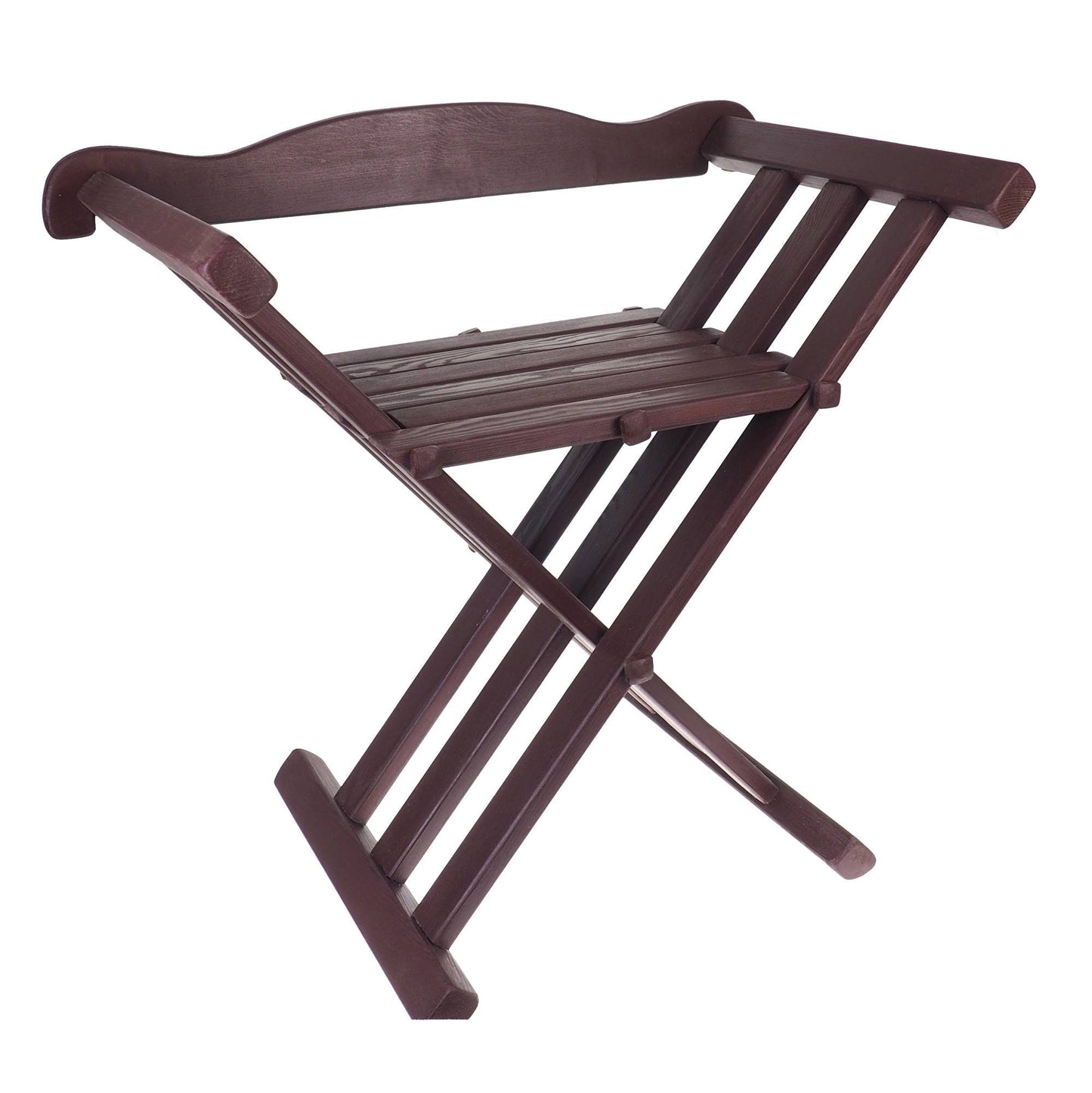 Folding chair, Old dark walnut color, Wooden medieval, folding chair with back support, viking, Personalized color