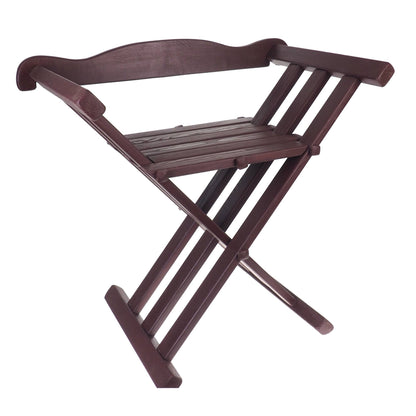 Folding chair, Old dark walnut color, Wooden medieval, folding chair with back support, viking, Personalized color