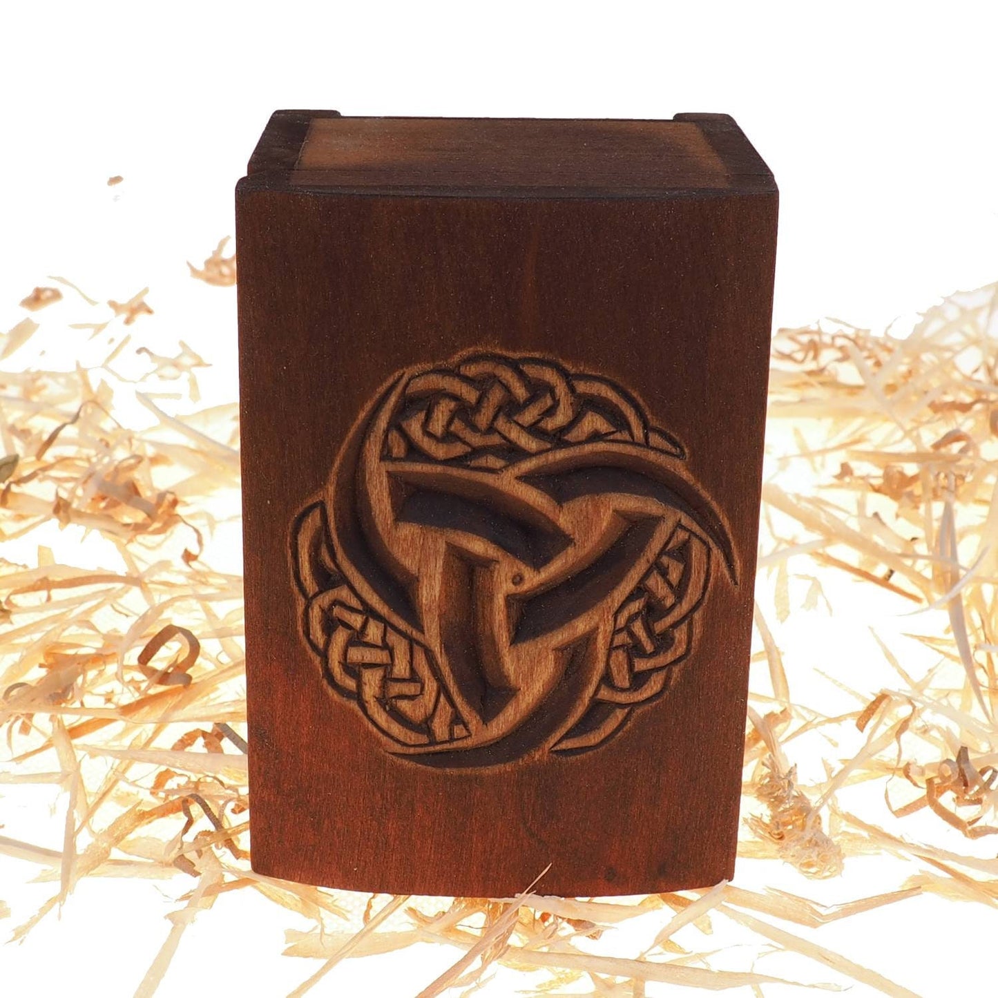 Triple Horn of Odin Wooden historical jewelry box,  keepsake box, hand carved, Asatru, pagan, viking, personalized Scandinavian, Witchcraft,