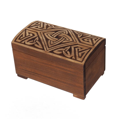 Wooden historical jewelry box with inside tray, celtic,  memory box, hand carved, gift box, wooden box, personalized, jewelry organizer,