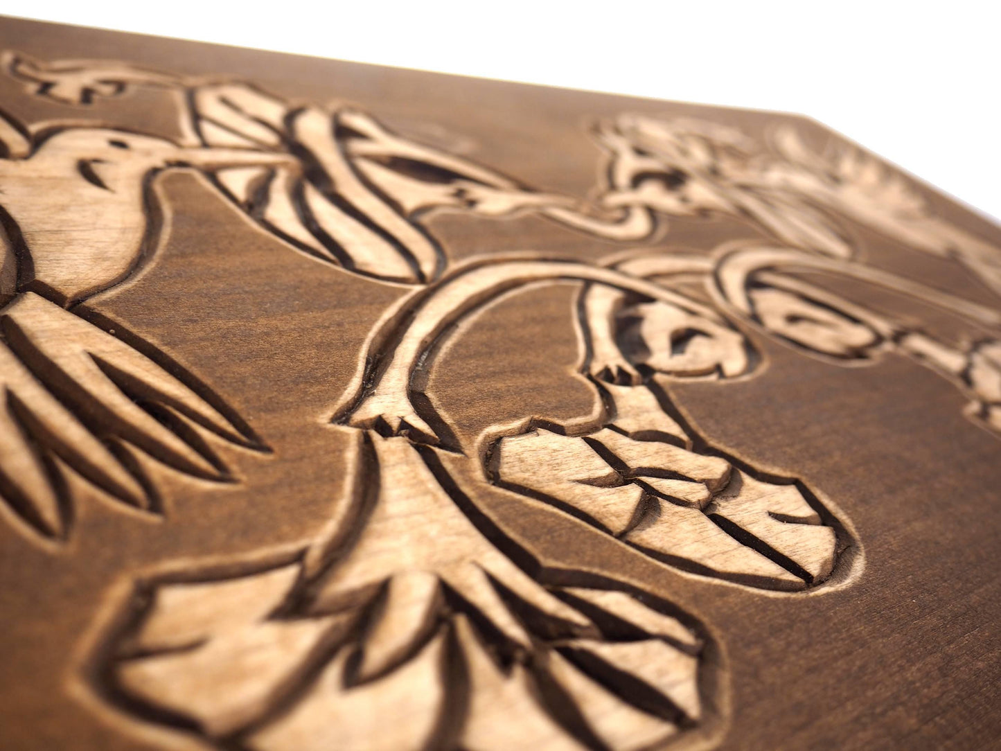 Hummingbird Double  Wood Urn Personalized For Human Ashes, With Frame for Photo, Wooden Memorial Box Carved , Keepsake Cremation Urns
