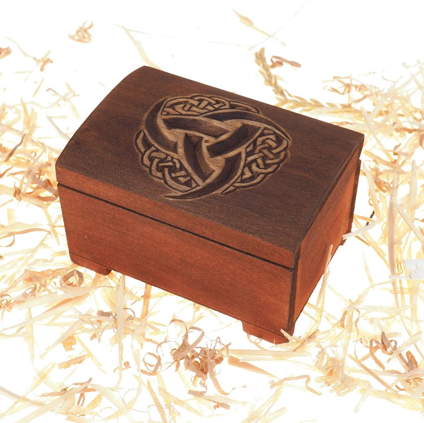 Triple Horn of Odin Wooden historical jewelry box,  keepsake box, hand carved, Asatru, pagan, viking, personalized Scandinavian, Witchcraft,