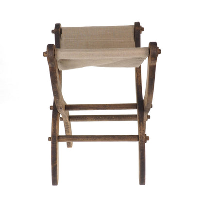 Medium Wooden Folding Stool, Oak finish, Medieval stool, Viking, Larp and SCA, reenactment, camping gear, folding chair, historical bench
