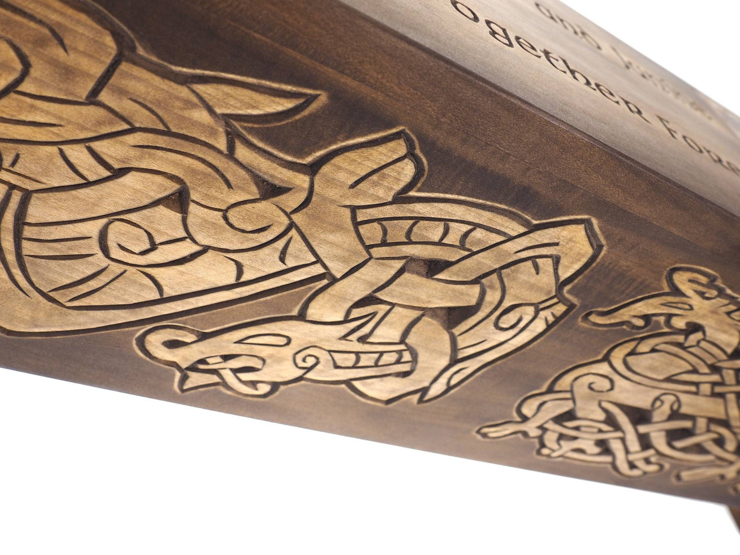 Personalized Double size Wood Urn For Ashes, Wooden Memorial Box Carved , Keepsake Cremation Urns, Cremation Boxes,Burial, Viking pagan