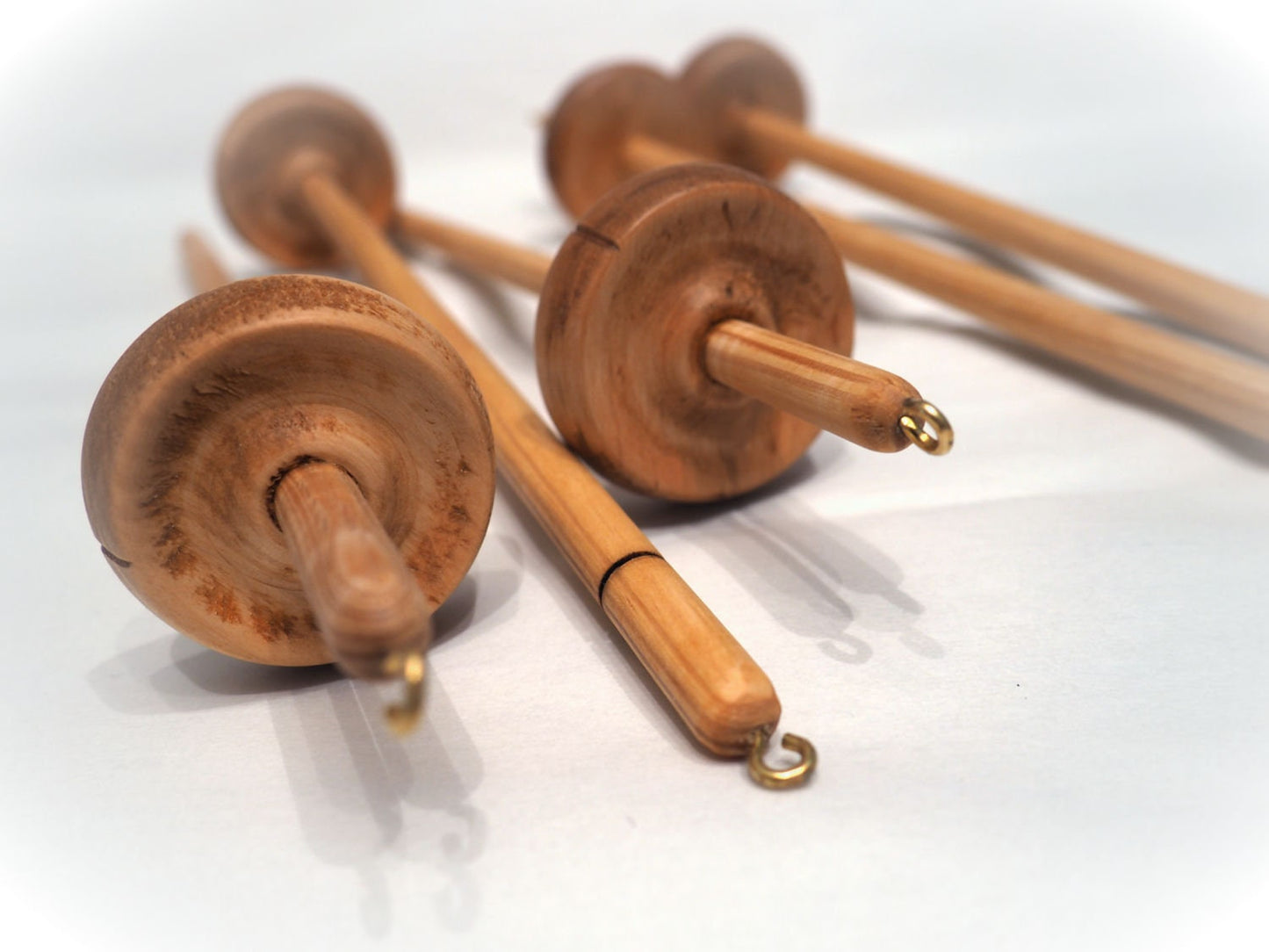 Hand turned alder Bottom & Top Drop Spindle