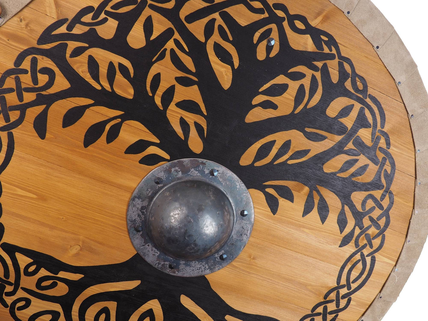 Personalized Big Tree of Life  Viking Shield Pattern, Norsman shield, Wall decor, Larp and reenactment, SCA ready, black shield