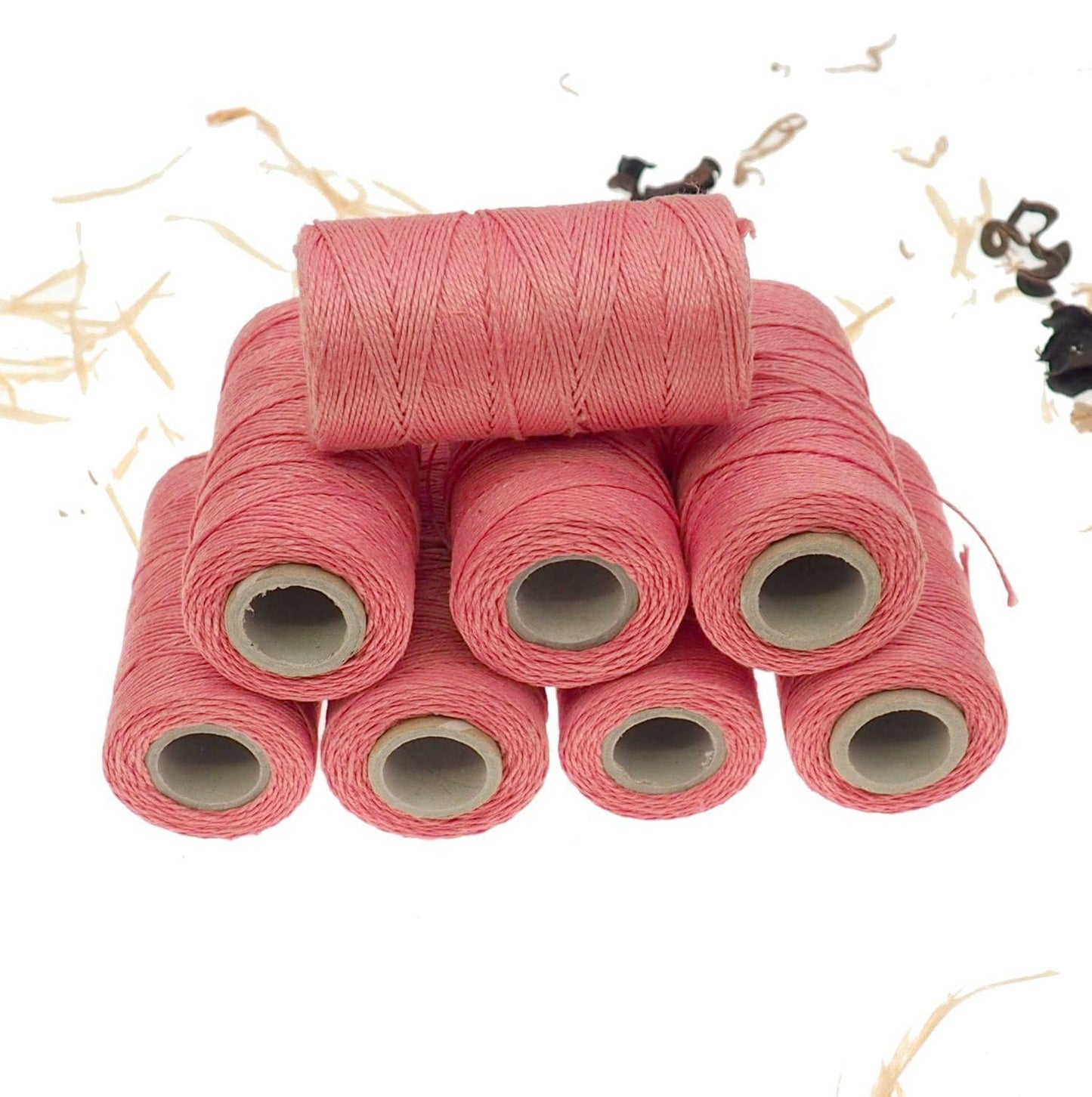 Pink linen thread, unwaxed Linen String ,natural Warp Thread thickness of 1mm/ 3ply 100grams (210 yards ~ 190 metres), linen sewing thread