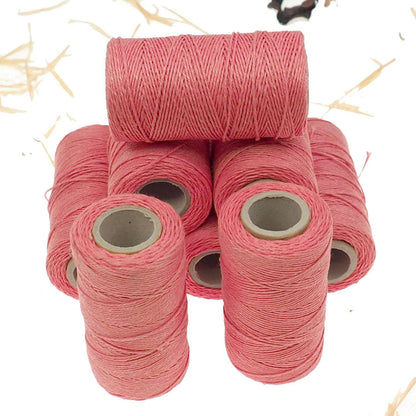 Pink linen thread, unwaxed Linen String ,natural Warp Thread thickness of 1mm/ 3ply 100grams (210 yards ~ 190 metres), linen sewing thread
