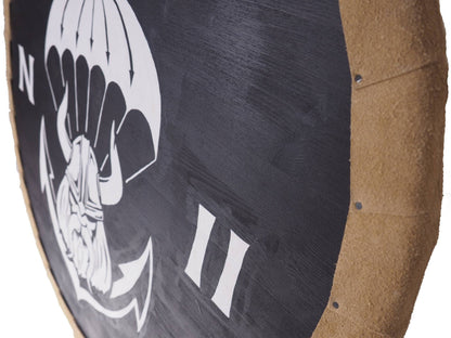 Personalized Viking Shield Pattern with 2 axes, 30 inch, Norsman shield, Wall decor, Larp and reenactment, SCA ready, black shield, axe