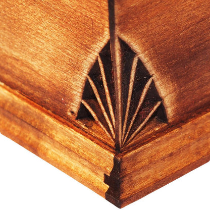 Hand-carved wooden box with Gothic motifs